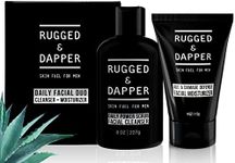 RUGGED & DAPPER Daily Duo Skincare Set for Men | Includes Age + Damage Defense Moisturizer & Daily Power Scrub Face Wash