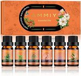 AMMIY Essential Oils Gift Set, Aromatherapy Diffuser Oils Natural, Diffuser Oils Fragrance Set 6*10ml, Aromatherapy Oil Fresh with Lavender, Gardenia, Cherry Blossom, Eucalyptus, Tea Tree, Peppermint