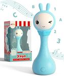 Alilo Smart Rattle Yoyo Bunny - Interactive Musical Development Toy for Baby and Kids (Pink); Award Winning Smarty Shake and Tell Rattle; Christmas Birthday Boys and Girls. (Blue)