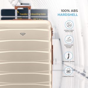 Flight Knight 3-Piece ABS Luggage Set – Lightweight 4-Wheel Suitcases