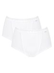 Sloggi Women's Maxi 2 Pack Control Knickers, White, 14 UK
