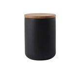 Ceramic Food Storage Jar Containers Kitchen Canisters with Airtight Seal Lid for Coffee Beans Sugar Spices (Medium Black)