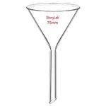 stonylab 1-Pack Glass Funnel, Heavy Wall Borosilicate Glass Funnel, 75mm Diameter and 75mm Stem Length