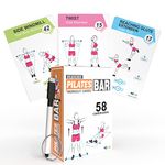 Flexies Pilates Bar Workout Cards - 58 Exercise Cards with Pilates Stick Work Out Postures, Instructions & Breathing Tips | Free Ring & Dry-Erase Marker to Create Your Customize Workout Planner chart