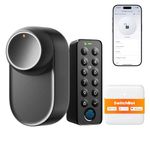 SwitchBot WiFi Smart Lock Ultra with Touchscreen Keypad, Fingerprint Door Lock, Smart Door Lock, Triple Power System, Fits Your Existing Euro Profile Cylinder, Supports Matter, Alexa, Google, IFTTT