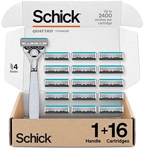 Schick Quattro Titanium for Men With 1 Razor and 16 Razor Blades Refills