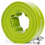 Green Expert 1-1/2" ID PVC Lay Flat Hose Sump Pump Discharge Accessory for Water Drainage Heavy Duty Pipe for Sand Pool Filter Backwash Easy to Install 25FT Length Green