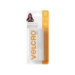 VELCRO Brand Sticky Back for Fabrics: No Sewing Needed | Peel & Stick for a Permanent Bond | 6in x 4in Strip | White