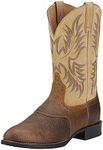 Ariat Heritage Round Toe Western Boots - Women’s Leather Cowgirl Boots, Distressed Brown, 4.5 UK