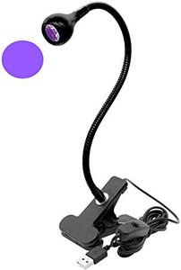 Upgraded Big Chip 395nm UV LED Black Light fixtures with Gooseneck and clamp for UV Gel Nail and Ultraviolet Curing, Portable Ultra Violet Blacklight 5V USB Input (Black 2W)