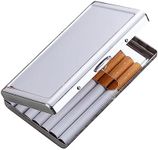 KUGUAN Stainless Steel Cigarette Case, 20pcs Slim/100's or 14pcs Regular/King Size, Moisture Proof, Durable, Portable, Good for Gift