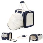 TSA Approved pet Carrier 19 x 9 x13 inches (Blue, Large)