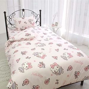 Sanrio Sanrio Sanrio SB-502-S Hello Kitty Duvet Cover 3-Piece Set, Single, Japanese, Western Style, Duvet Cover, Sheet, Pillow Case