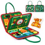 Hooku Busy Board for Toddlers, Montessori Toys for 3 Year Olds, Learning toys for 3 Year Olds, Baby Sensory Toys for 3 Year Old, Fine Motor Skills Toys, Toddler Travel Toys, Baby Gifts