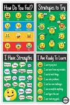 FOUR EMOTIONAL REGULATION POSTER. Emotion Chart For Kids. Emotions Poster for Classroom. Feelings Poster For Kids 11 By 17" Four Posters To Help Students With Learning About Emotions