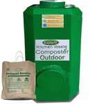 Kapigro Food Waste Composting Bin(Large 70 litres)-Outdoor Aerobic Composter for Converting All Kinds of Kitchen Food Waste Into Fertilizer - Green (Pack of 1)