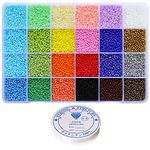 Bala&Fillic Size 10/0 Glass Seed Beads About 13200pcs in Box 24 Multicolor Assortment Craft Seed Beads for Jewelry Making (About 550pcs/Color, 24 Colors)