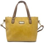 Savvy Street Designer Handbags for Women CANDY beautiful faux Nu Buck Leather handbag Italian styled mini grab bag with detachable adjustable shoulder bag strap. (Ochre)