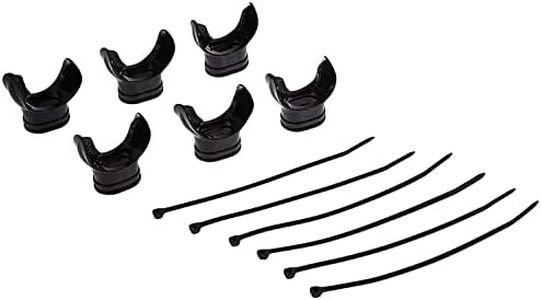 Scuba Diving Black Regulator Octopus Mouthpieces w/Regulator Tie, 6pc Pack