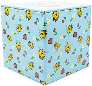 MINECRAFT Bee Pattern 4-Inch Tin Storage Box Cube Organizer with Lid | Basket Container, Cubby Cube Closet Organizer, Home Decor Playroom Accessories | Video Game Toys, Gifts And Collectibles