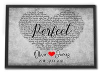 Any Song in a heart First Dance Wedding, Anniversary, Engagement, Valentine's Day Gift, Framed or Unframed Lyrics Print, Gifts for her gifts for him