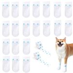 Toivize 40 Pcs Disposable Dog Shoes, Adjustable Non-Woven Dog Boots for 5-15kg Dogs with Self-Adhesive Bandage Paws Stop Licking Dog Boots Foot Cover for Walking Running Hiking (S)