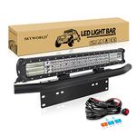 SKYWORLD 23 inch 570W Led Light Bar with 12V Toggle Switch Wiring kit, Offroad Driving Fog Lightbar with Bull Bar License Plate Mounting Bracket for Car Off Road Truck SUV UTE ATV 4x4