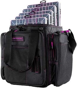 Evolution Outdoor Drift Series Topless Vertical Tackle Bag – Purple, 3700 Size, Outdoor Rucksack w/ 5 Fishing Tackle Trays, Padded Handle and Shoulder Strap, Plier Holster, Tackle Carrying Case