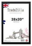 TradeZilla Classic Rectangle 28x20 inches Black Frame– Solid Wood Finish- Clear HD Perspex - Poster/Photo/Picture Frame – Portrait/Landscape Display 51 X 71cm[Black Frame]