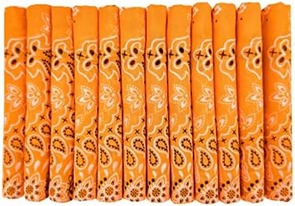 HankieWorld Bandanas Gift Set 12 Pack Soft Thin Handfeel Cotton Bandanna Scarf for men, 12 Pack-orange
