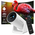 Lifelong Lightbeam Smart Projector for Home 4K Support, Native 720p HD Resolution, 2500 Lumen, Rotabable Design, Speaker, Android 11 with Built-in Apps (Netflix, Prime, Youtube) WiFi, 100''Max Display