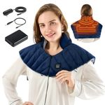 Portable Cordless Heating Pad for Neck, Shoulders & Back - Rechargeable Battery Operated Heating Pad with 3 Heat Settings, Father’s Day Gift for Dad or Husband, Weighted Neck Warmer