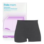 Frida Mom Postpartum Underwear, Disposable Boyshort Panties, Seamless, Stretch Support, New Mom Essentials, Black, Regular (Waist 28"-42" stretched)