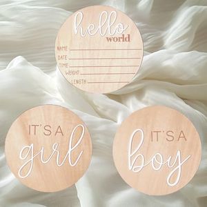 YHOLSDAS Its a Boy Its a Girl Wooden Sign & Hello World Sign, Baby Birth Announcement Sign, Gender Reveal Wooden Sign for Hospital, Birth Baby Name Plaques for Photo Props, Gender Reveal Decorations