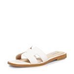 Steve Madden Women's Hadyn Sandal, White Leather, 4 UK