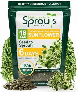 Nature Jims Sprouts Sunflower Seed - Certified Organic Black Oil Sunflower Sprouts for Soups - Raw Bird Food Seeds - Non-GMO, Chemicals-Free - Easy to Plant, Fast Sprouting Sunflower Seeds - 8 Oz