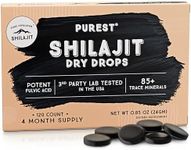 Shilajit Dry Drops - 120 Counts, Rich in Naturall Fulvic Acid, Original Siberian Shilajit, 100% Pure, Trace Minerals Complex