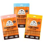 Kennel Kitchen Soft Baked Stick Treats for Dogs, Variety Pack, 70G (Pack of 3) | Chicken, Fish and Lamb with Pumpkin, All Life Stages