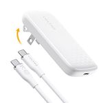 VOLTME USB C Charger, 65W PD 3.0 Wall Charger with 3.3FT Cable, Ultra Slim USB C Power Adapter with Foldable Plug Compatible with MacBook Pro/Air, iPhone 15/14/13/12 Series, Galaxy, iPad Pro