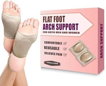 Finalize Flat Foot Arch Support for Men & Women | Medial Arch Support for Flat Feet Correction Sleeve with Cushion | Plantar Fasciitis Leg Foot Pain Relief Product | Free Size | For Orthopaedic Shoes Slippers Foot Arch Socks (Flat Foot Arch)