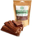 Pets Purest Dog Treats Beef Strips UK - 100% Natural Air-Dried Chews for Dogs, Puppy & Senior. Pure Healthy Hypoallergenic Grain, Gluten & Lactose Free Raw Pet Food Sticks - 100g