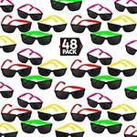 48 Pack 80's Style Neon Party Sunglasses - Fun Gift, Party Favors, Party Toys, Goody Bag Favors