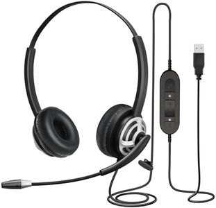 MAIRDI USB Headset with Microphone for Computer, PC Headset with Mic Noise Canceling for Laptop Teams Zoom Office Call Center Voip Phone Calls, Dictation Headset for Dragon Voice Recognition