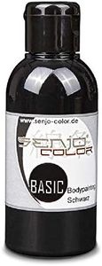 Senjo Color Body Painting Peinture 75ml | Liquide Peinture du Corps | Pour pinceaux et aérographe | Fabriqué en Allemagne (Noir)