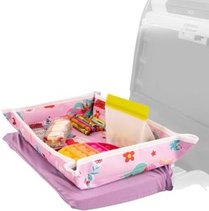 Lusso Gear Airplane Tray Table Cover - Organize Kids Travel Essentials - Pockets for Airplane Toys for Toddlers 1-3 - Foldable Tablet Stand for Travel Toddler Essentials (Mermaids)
