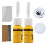 2PCS Windscreen Repair Kit,Car Scratch Repair Kit,Glass Repair Liquid with Repair Resin,Multipurpose Glass Repair Kit,Cracked Windscreen Repair Kit,Window Repair Kit for Spider Web,Half-Moon Crescents