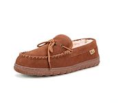 Men's Sheepskin Slippers, Shearling Slippers for Men Indoor Outdoor House Slippers Mens Moccasin Slippers