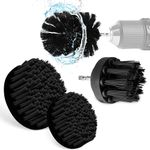 Abn Nylon Scrubber Drill Attachment Cleaning Brush 4pc Set Black Hard Bristles for 1/4in Power Drill, Tough Outdoor Jobs