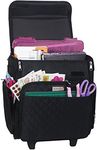 Everything Mary Rolling Craft Bag, Black Quilted - Papercraft Tote with Wheels for Scrapbook & Art Storage - Organizer Case for IRIS Boxes, Supplies, and Accessories - for Teachers & Medical