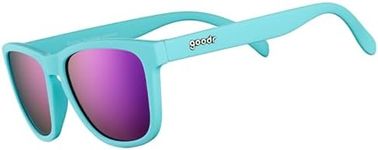 Electric Dinotopia Carnival Polarized Sunglasses for Men & Women, Medium Sized (OG), Light Teal Solid Frames with Purple Mirrored Reflective Lens, UV400 Protection, No Slip, No Bounce